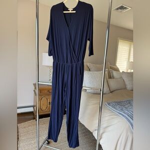 Banana Republic Navy Long Sleeve Jumpsuit, size M
